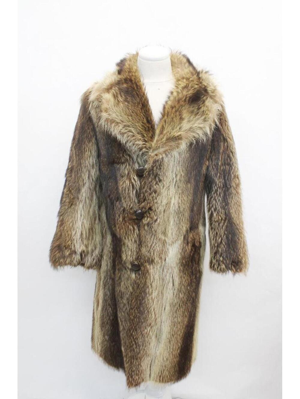 Excellent Raccoon Racoon Fur Coat Jacket Men Man Size 36-38 Xsmall New Lining